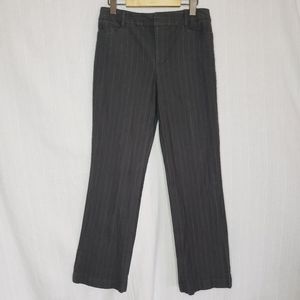 St. John's Bay Stretch Pants | Mid Rise | Brown Gray Pinstriped | Size 8